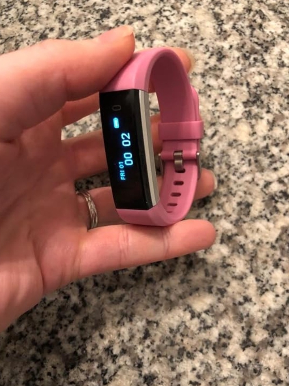 Pink Fitness Tracker Smart Bracelet For Kids like Fitbit